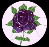 Stained Glass Pattern The Black Rose